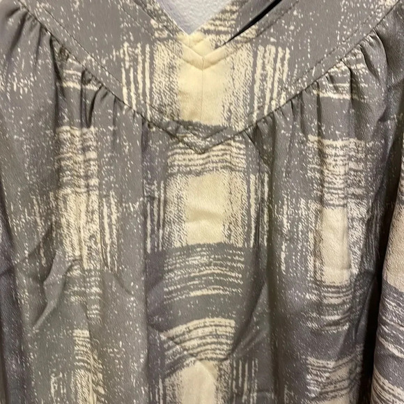 Marc by Marc Jacobs Ballon cream and grey silk dress - Picture 3 of 11